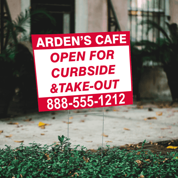 Custom Curbside and Take Out Yard Sign