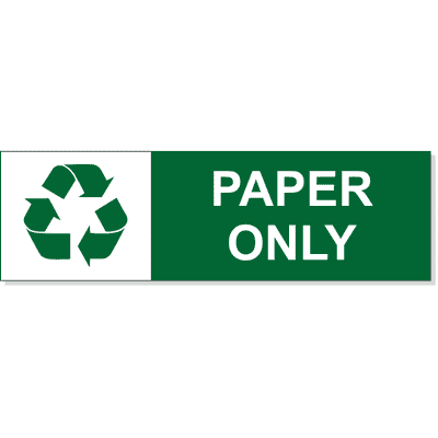 Paper Recycle Decal | 3" x 10"