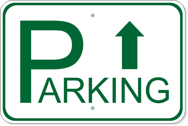 Parking Ahead 12" x 18" Aluminum Sign