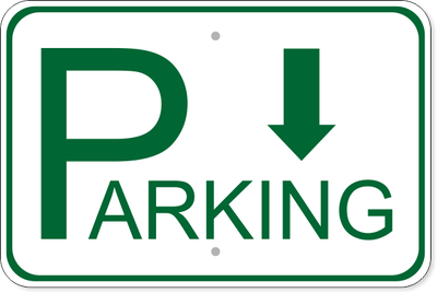 Parking Back Aluminum Sign | 12" x 18"