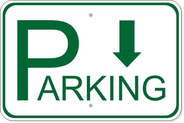Parking Back 12" x 18" Aluminum Sign