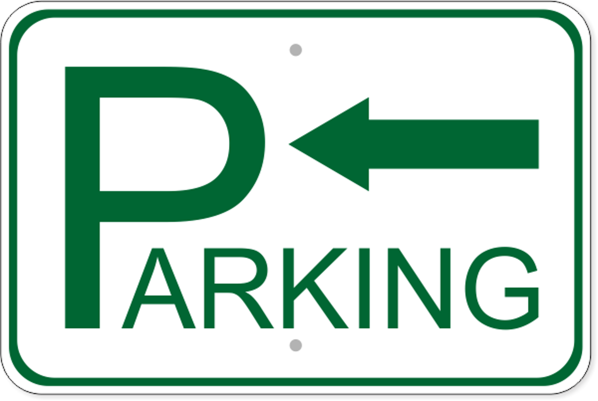 Parking Left Aluminum Sign | 12" x 18"