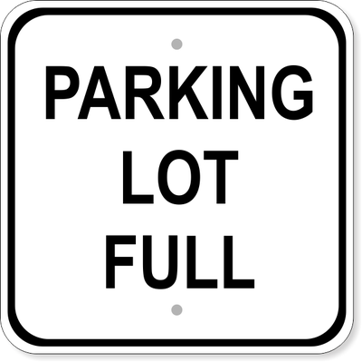 Parking Lot Full Aluminum Sign | 12" x 12"