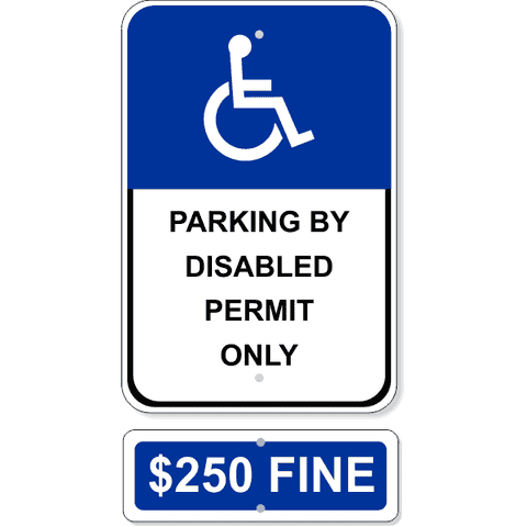 Permit Only Handicap Sign Bundle