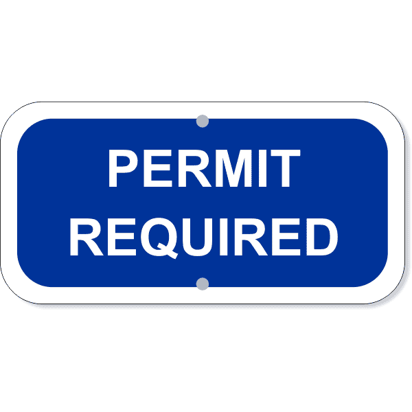 Permit Required Add-On 6" x 12" Blue Aluminum Sign
