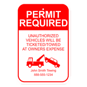 Permit Required 18" x 12" Aluminum Sign