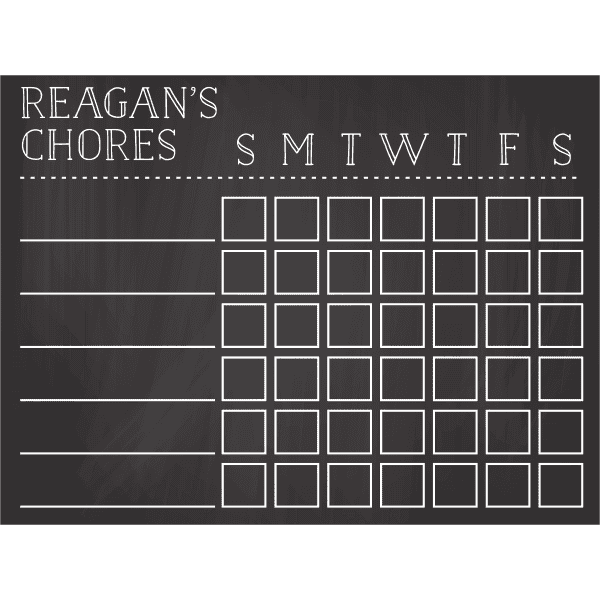 Personalized Chore Chart Chalkboard