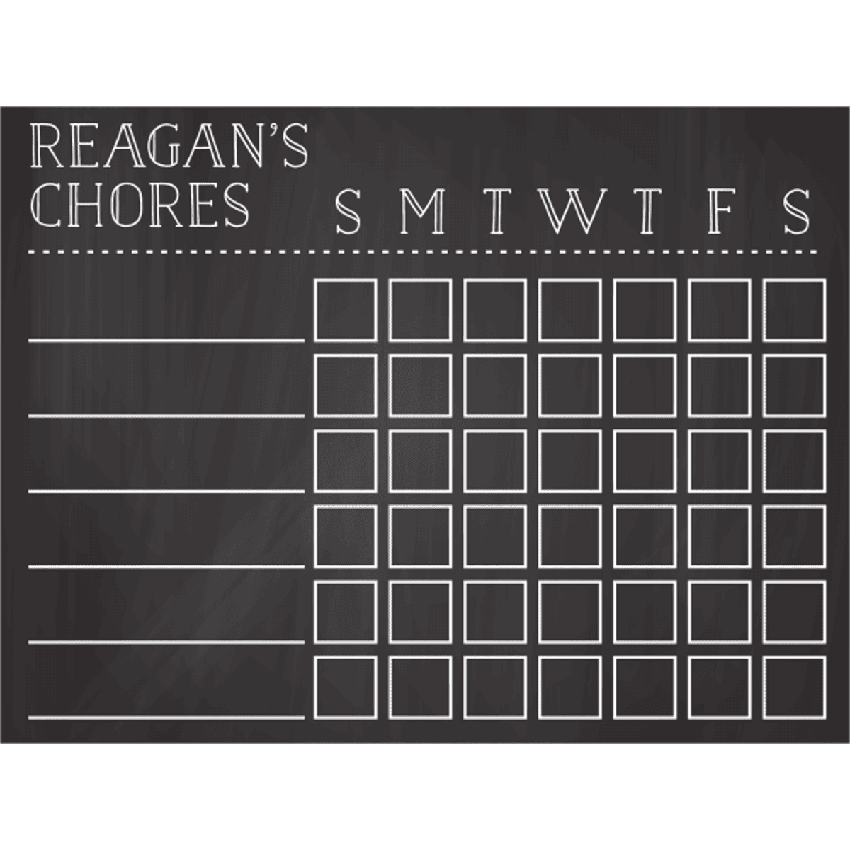 Personalized Chore Chart Chalkboard