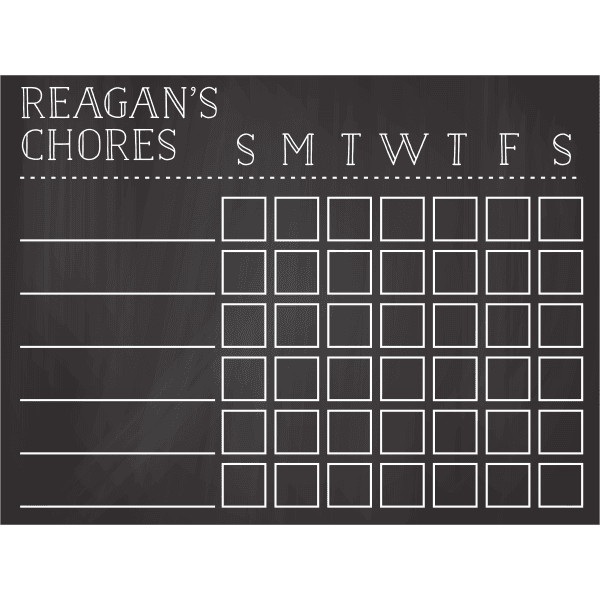 Personalized Chore Chart Chalkboard