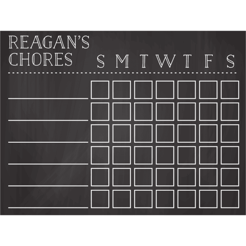 Personalized Chore Chart Chalkboard