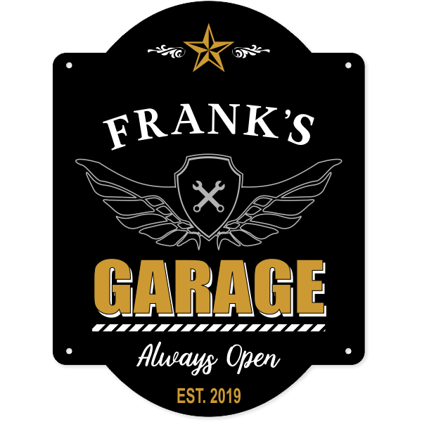Personalized Always Open 16" x 12" Garage Sign 