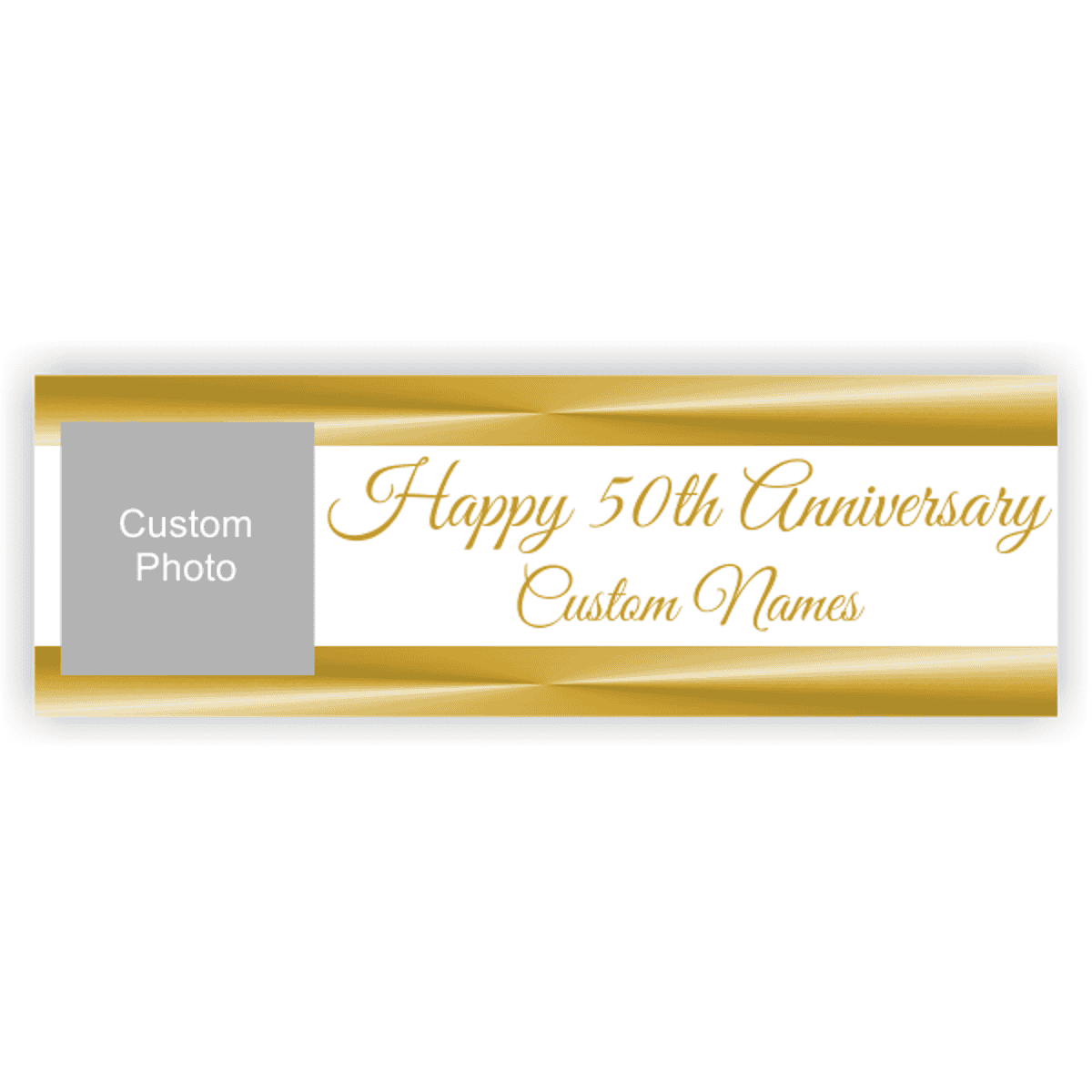 Personalized Golden Anniversary Banner | 2' x 6'
