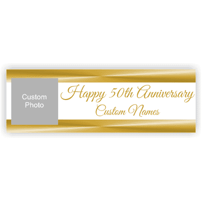 Personalized Golden Anniversary Banner | 2' x 6'