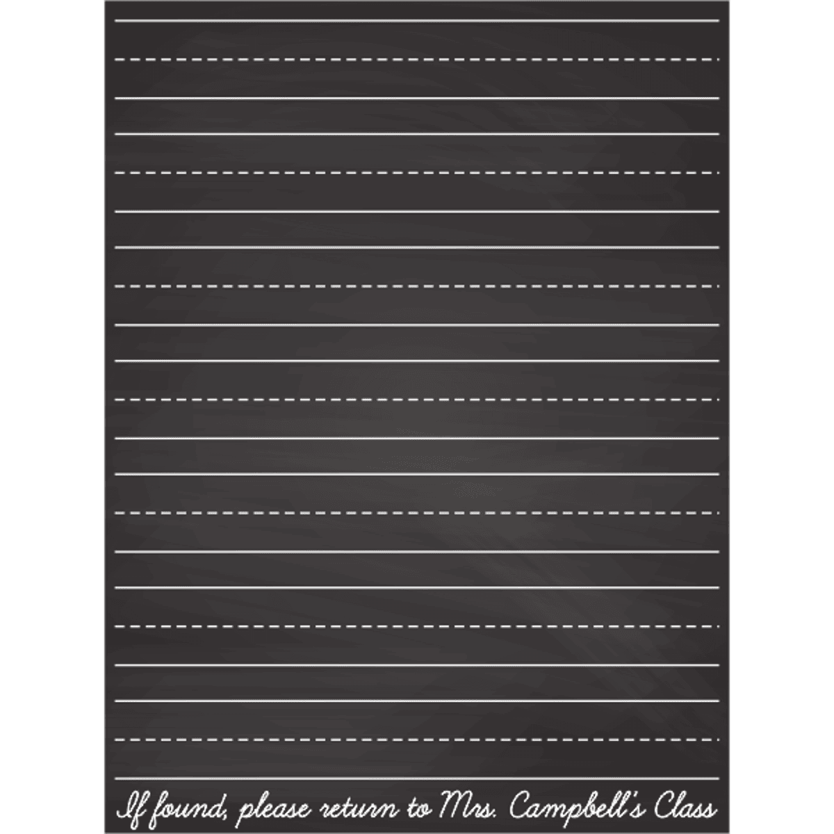 Personalized Handwriting Practice Chalkboard