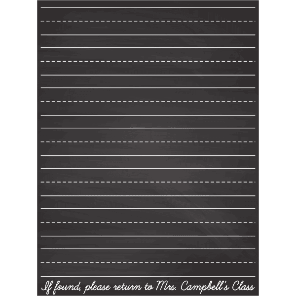 Personalized Handwriting Practice Chalkboard