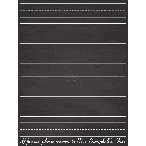 Personalized Handwriting Practice Chalkboard