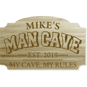 Personalized Man Cave 10" x 16" Engraved Wood Sign 