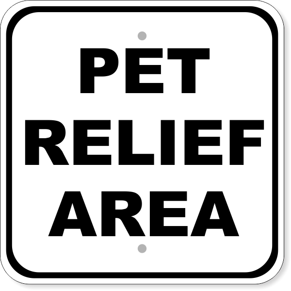 Pet Relief Area 12" x 12" Aluminum Sign