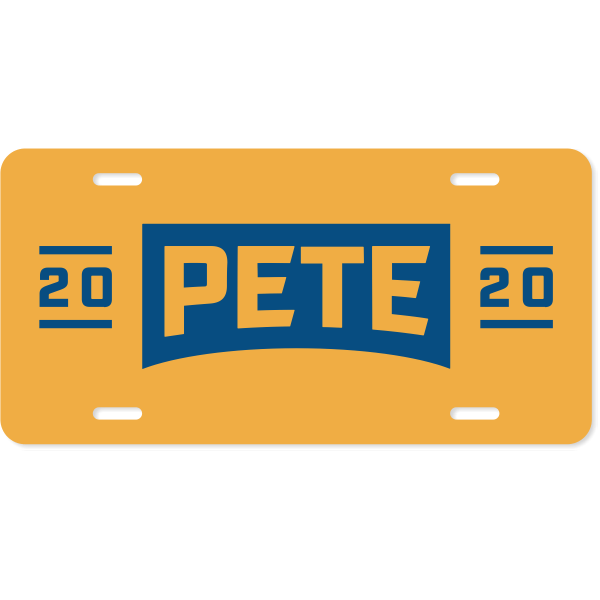 Pete Buttigieg Presidential Campaign License Plate