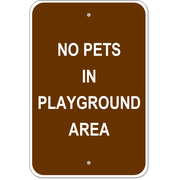 Pets in Playground 18" x 12" Aluminum Sign 