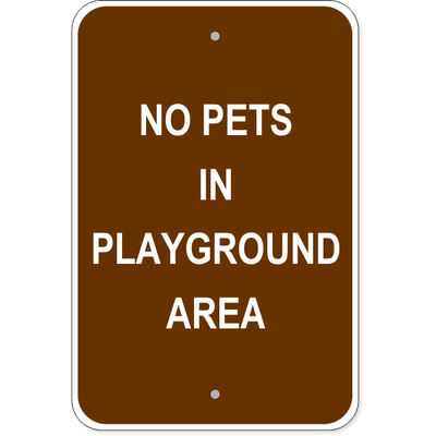 Pets in Playground Aluminum Sign | 18" x 12"