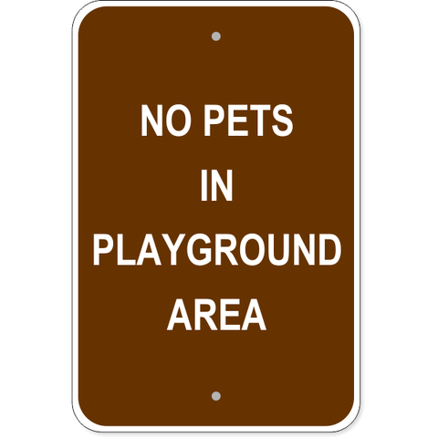 Pets in Playground 18" x 12" Aluminum Sign