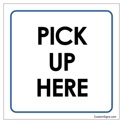 Pick Up Here Restaurant Sign with Border | 8" x 8"