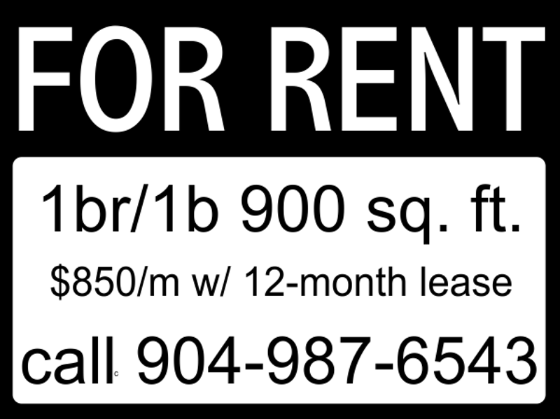 Basic For Rent Sign