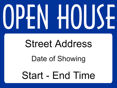Plastic Fancy Open House Sign