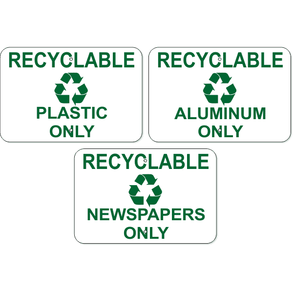 Plastic / Aluminum / Newspaper Only Aluminum Sign Pack