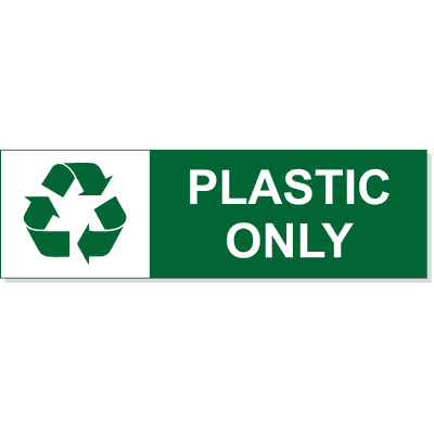 Plastic Recycle Decal | 3" x 10"