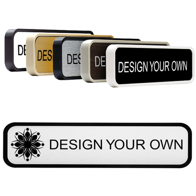 Rounded Engraved Plastic Sign with Plastic Holder - 2" x 10"