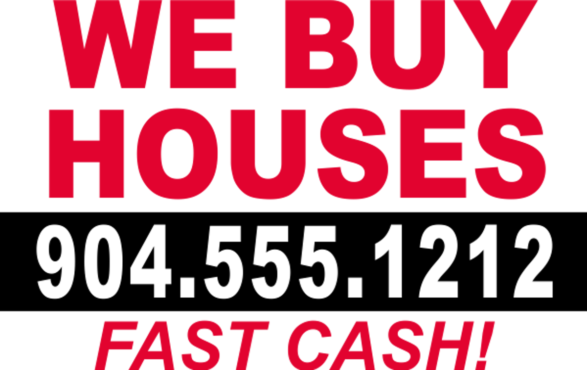 We Buy Houses Fast Cash Yard Sign 