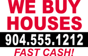Plastic We Buy Houses Fast Cash Yard Sign
