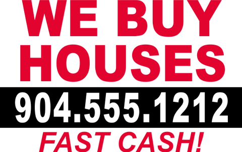 Plastic We Buy Houses Fast Cash Yard Sign