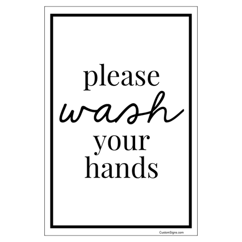Please Wash Your Hands Hand Washing 6" x 4" Full Color Sign