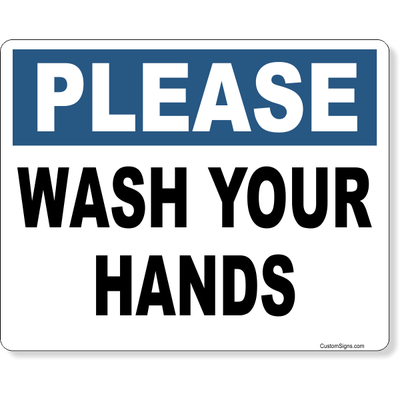Please Wash Your Hands Full Color Sign | 8" x 10"