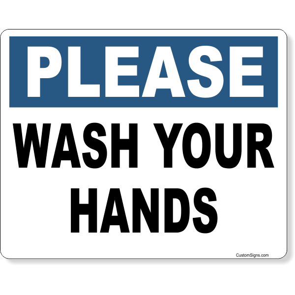 Please Wash Your Hands 8" x 10" Full Color Sign 