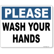 Please Wash Your Hands 8" x 10" Full Color Sign