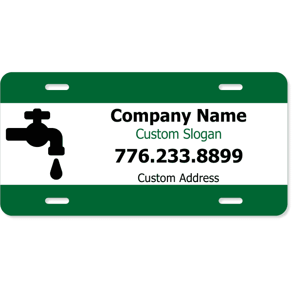 Plumbing Faucet Industry Custom Front License Plate