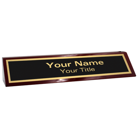 Custom 2" x 10" Glossy Rosewood Desk Wedge