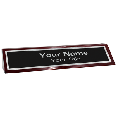 Custom 2" x 10" Glossy Rosewood Desk Wedge - alternate view