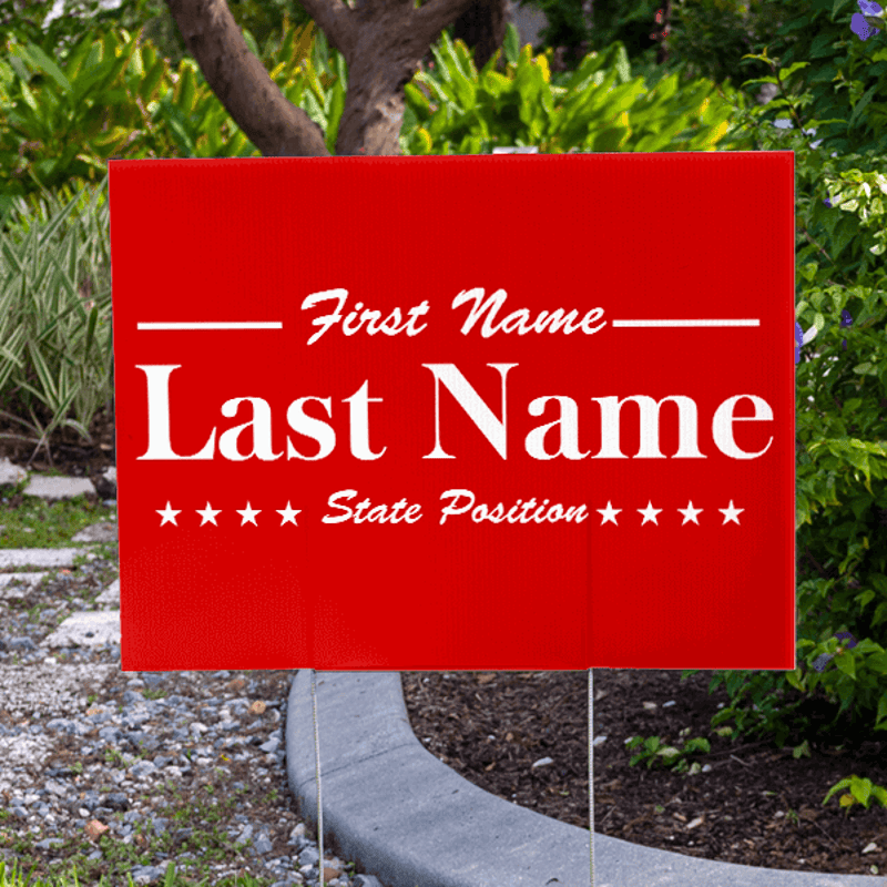 Stars & Bars Election Yard Sign Next to Pavement