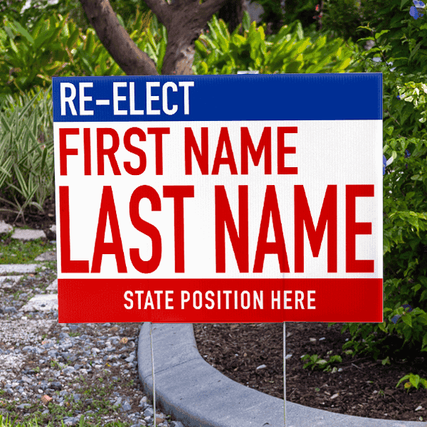 Large Text Re-Election Yard Sign | 18" x 24"