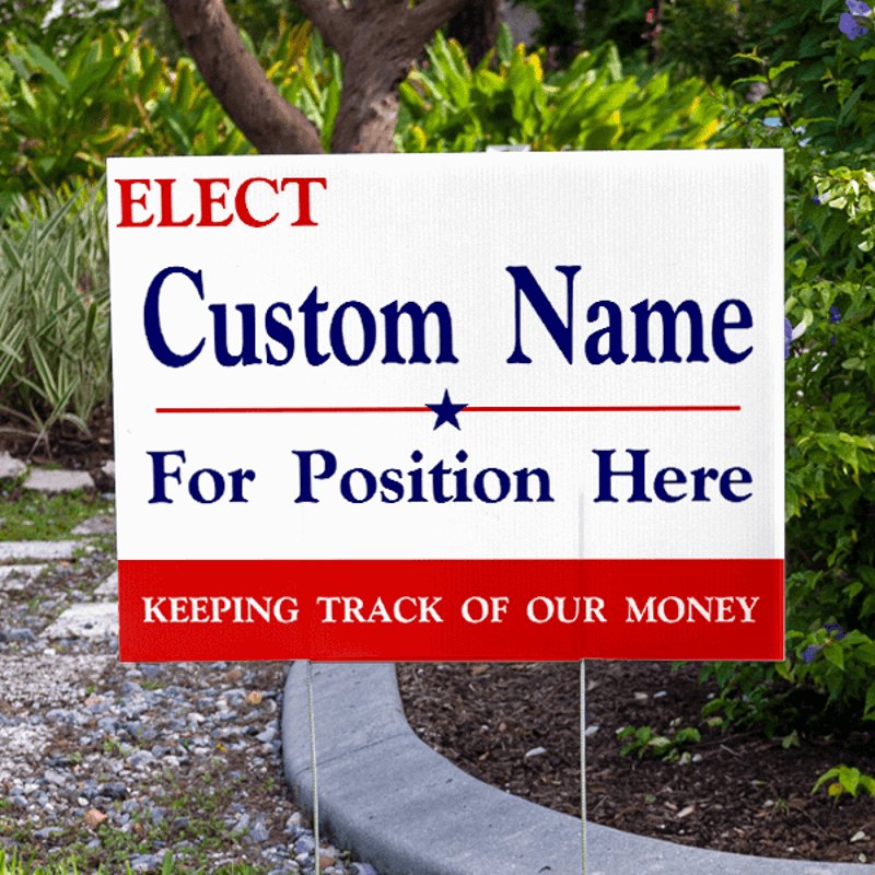 Personal Message Election Yard Sign in Yard