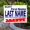 Banner Stars Election Yard Sign Next to Pavement