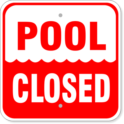 Pool Closed Aluminum Sign | 12" x 12"
