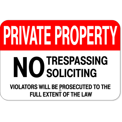 Private Property 12" x 18" Aluminum Sign