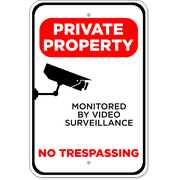 Private Property Video Monitored 18" x 12" Aluminum Sign 