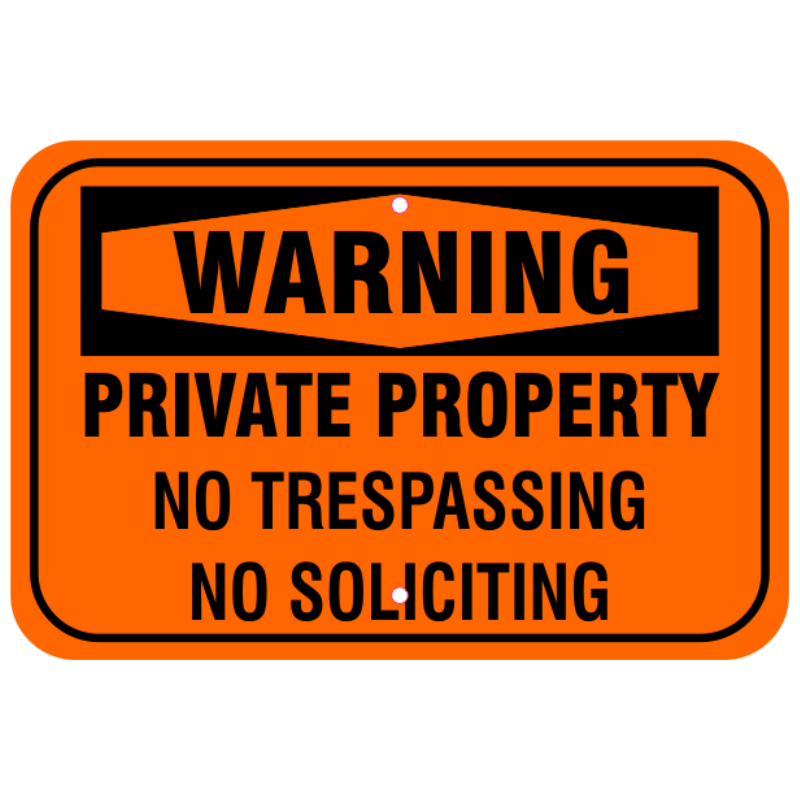 Private Property No Soliciting Aluminum Sign